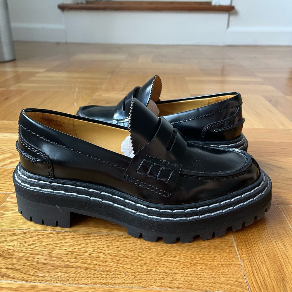 Proenza Schouler Black Lug Sole Platform Loafers